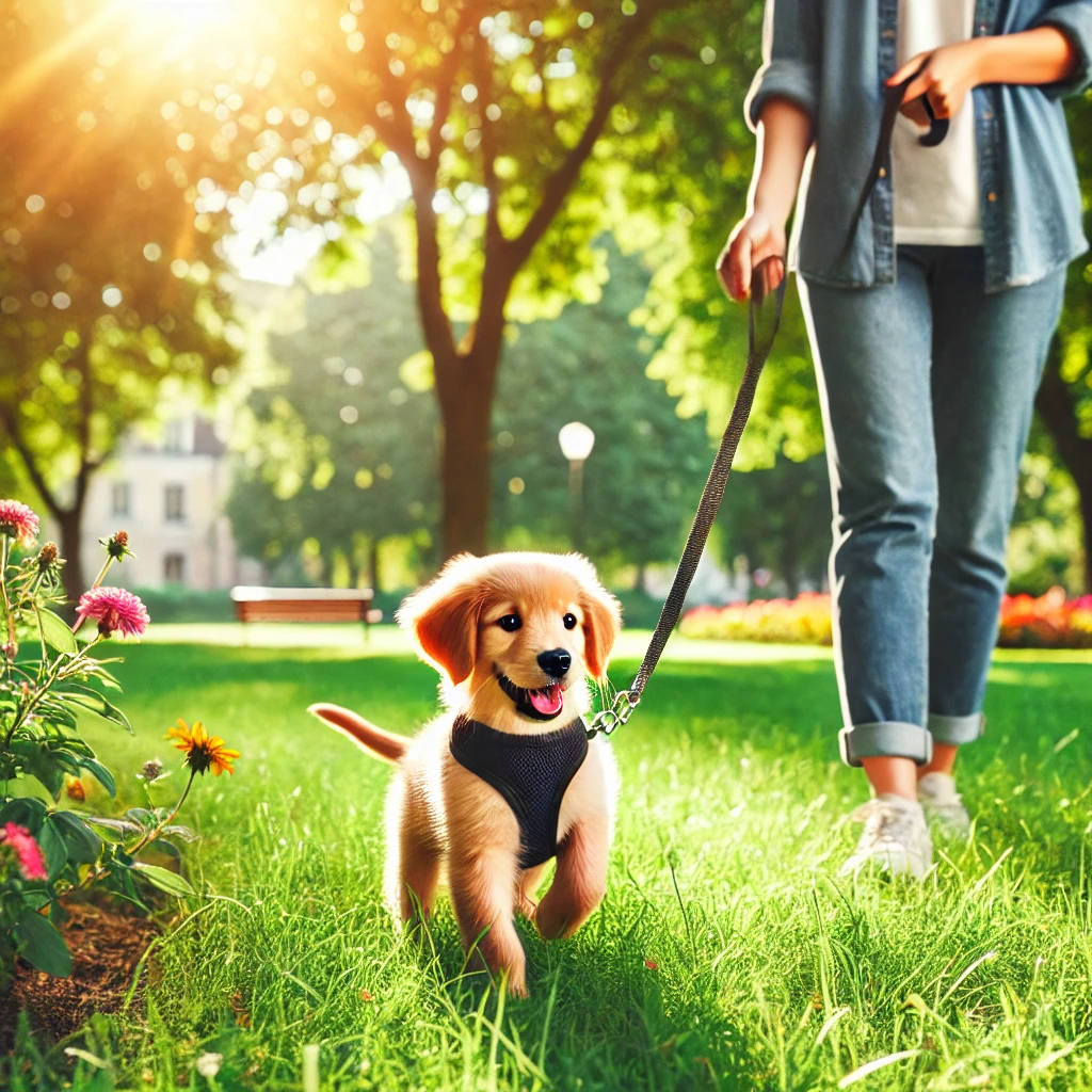 comment éduquer un chiot à marcher en laisse